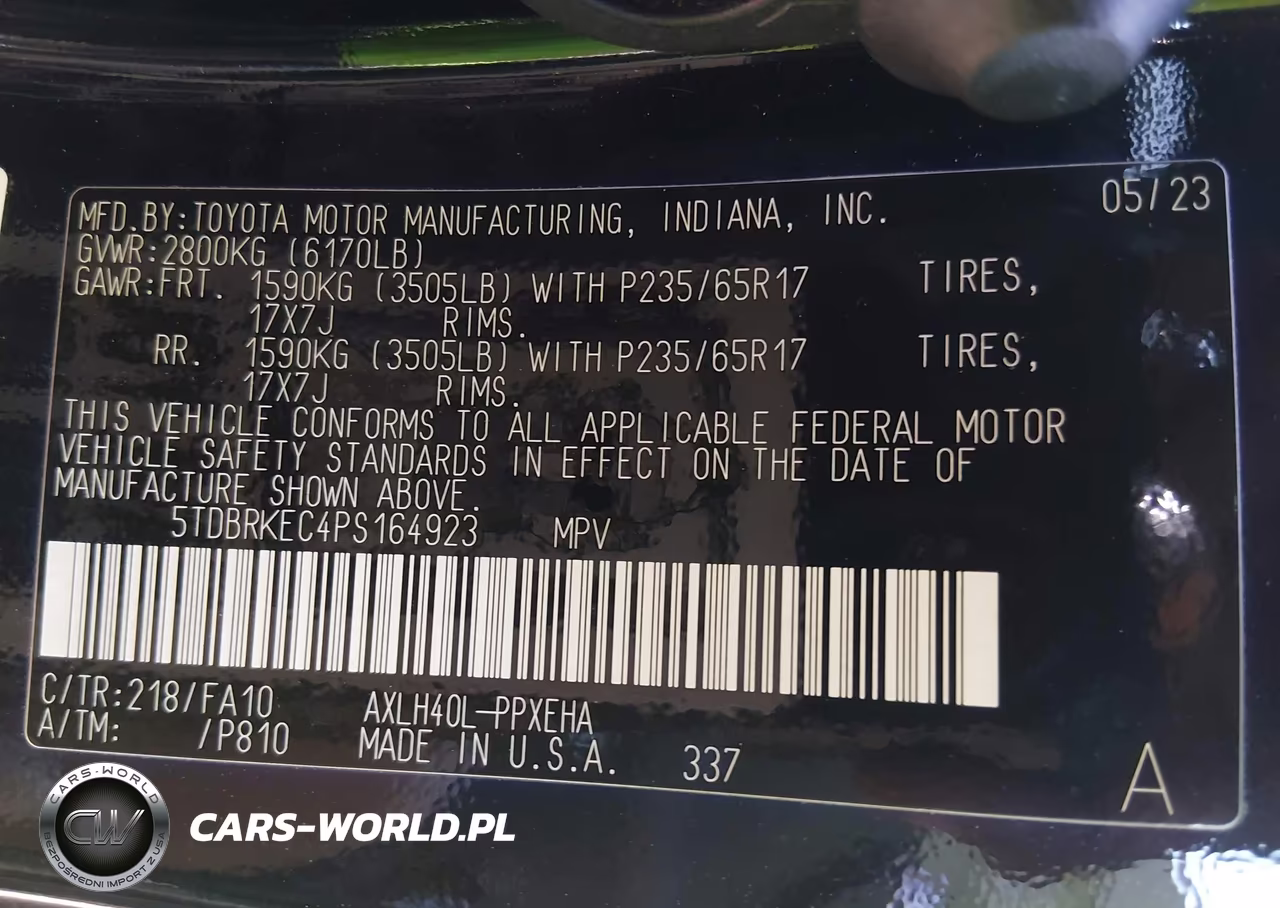 2023 Toyota Sienna Le VIN:5TDBRKEC4PS164923 - 9