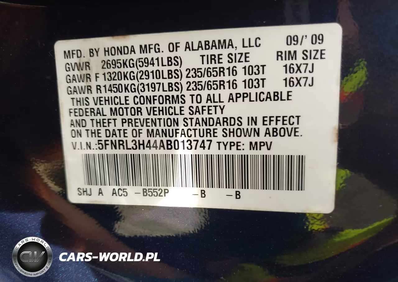 2010 Honda Odyssey Ex VIN:5FNRL3H44AB013747 - 9
