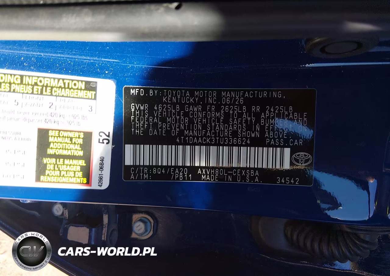 2026 Toyota Camry Se VIN:4T1DAACK3TU336624 - 9