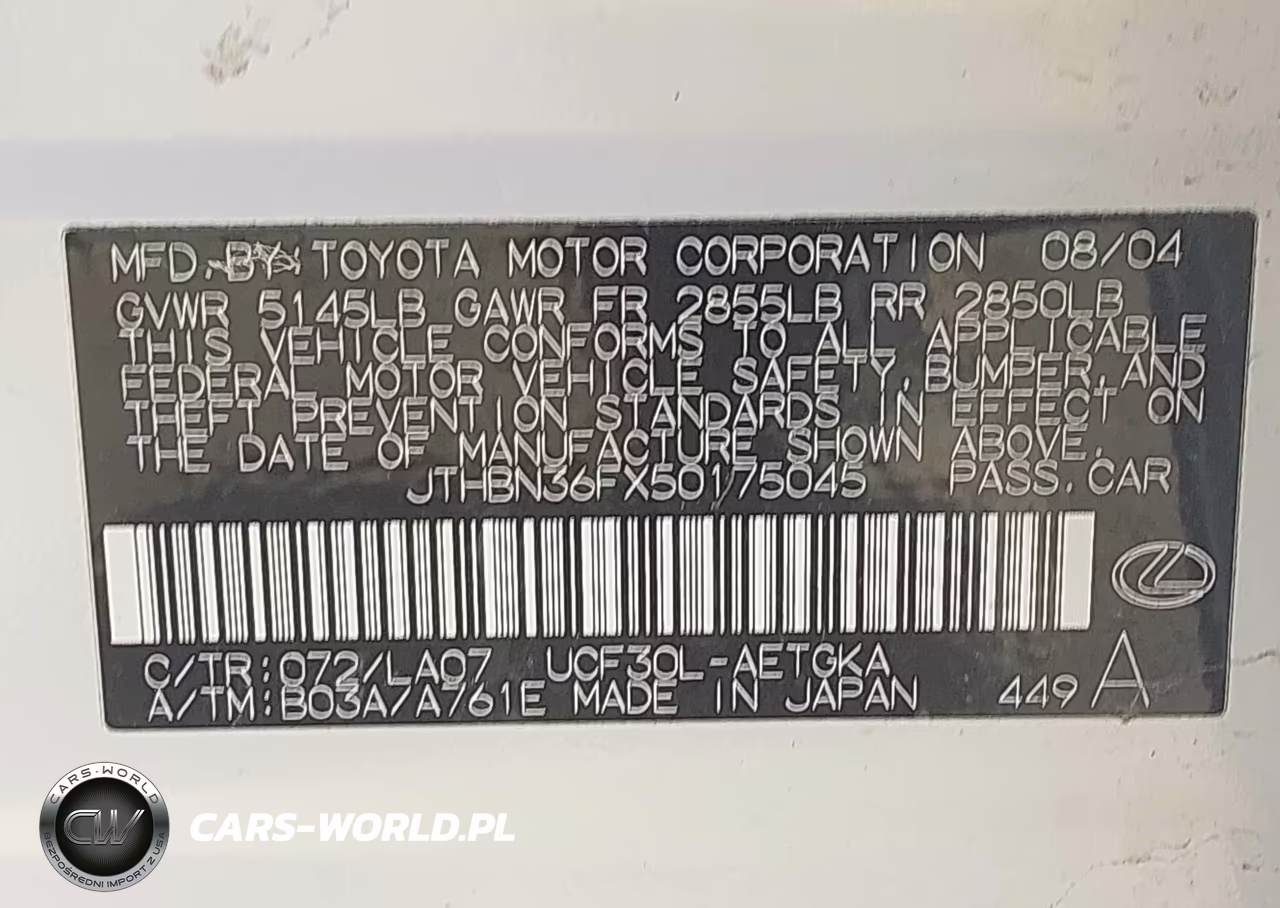 2005 Lexus Ls 430 VIN:JTHBN36FX50175045 - 9