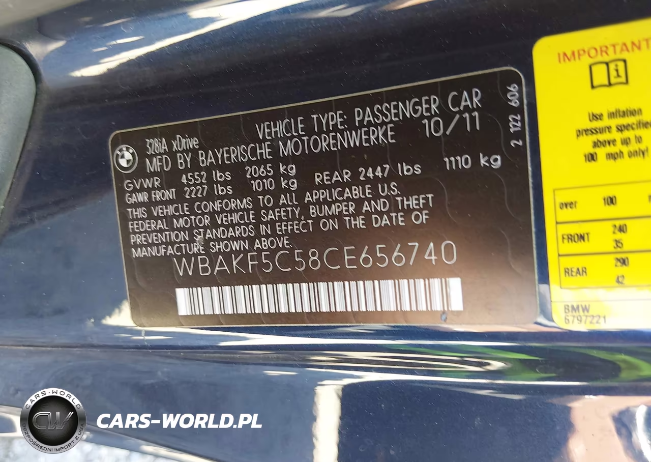 2012 BMW 328I xDrive VIN:WBAKF5C58CE656740 - 9