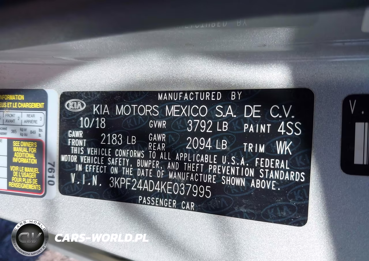 2019 Kia Forte Lxs VIN:3KPF24AD4KE037995 - 9