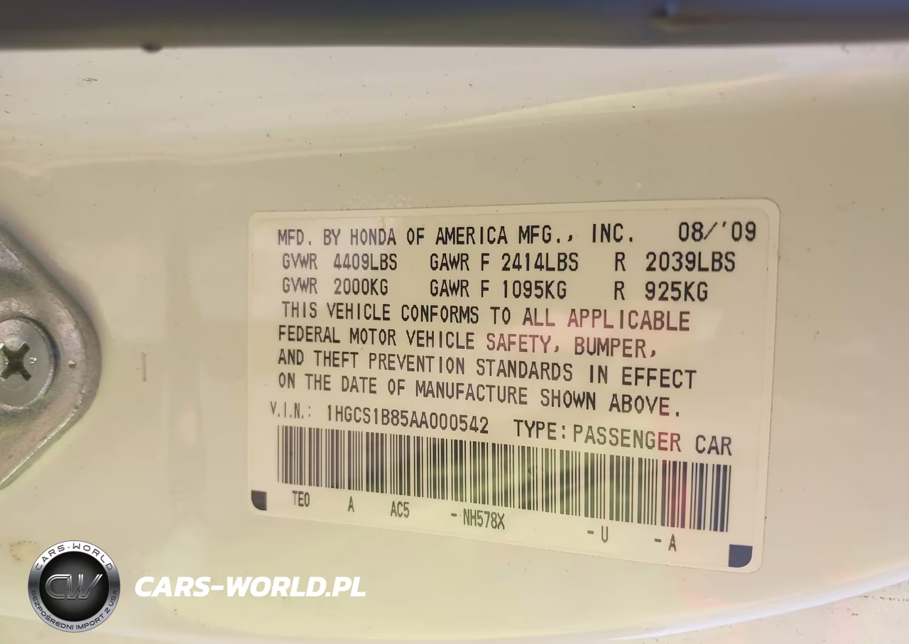 2010 Honda Accord 2.4 Ex-L VIN:1HGCS1B85AA000542 - 9