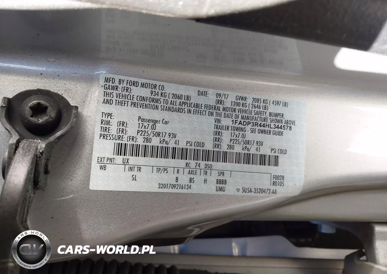 2017 Ford Focus Electric VIN:1FADP3R44HL344578 - 9