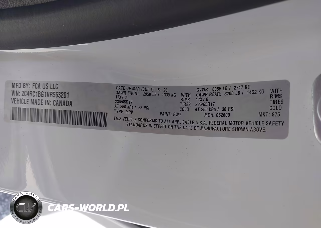 2027 Chrysler Pacifica VIN:2C4RC1BG1VR563201 - 9