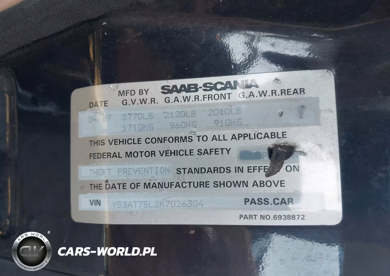 1989 Saab 900 VIN:YS3AT75L2K7026304 - 9