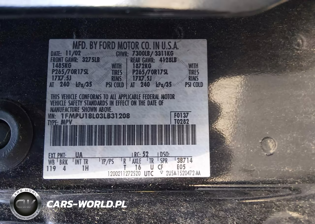 2003 Ford Expedition Eddie Bauer VIN:1FMPU18L03LB31208 - 9