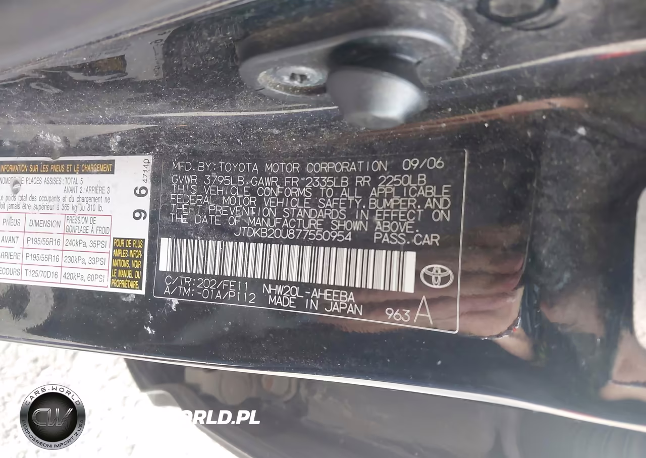 2007 Toyota Prius Touring VIN:JTDKB20U877550954 - 9