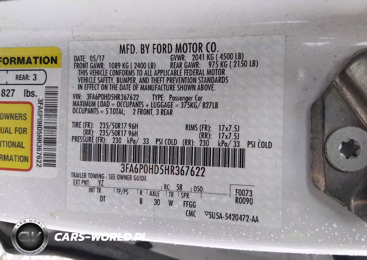 2017 Ford Fusion Se VIN:3FA6P0HD5HR367622 - 9
