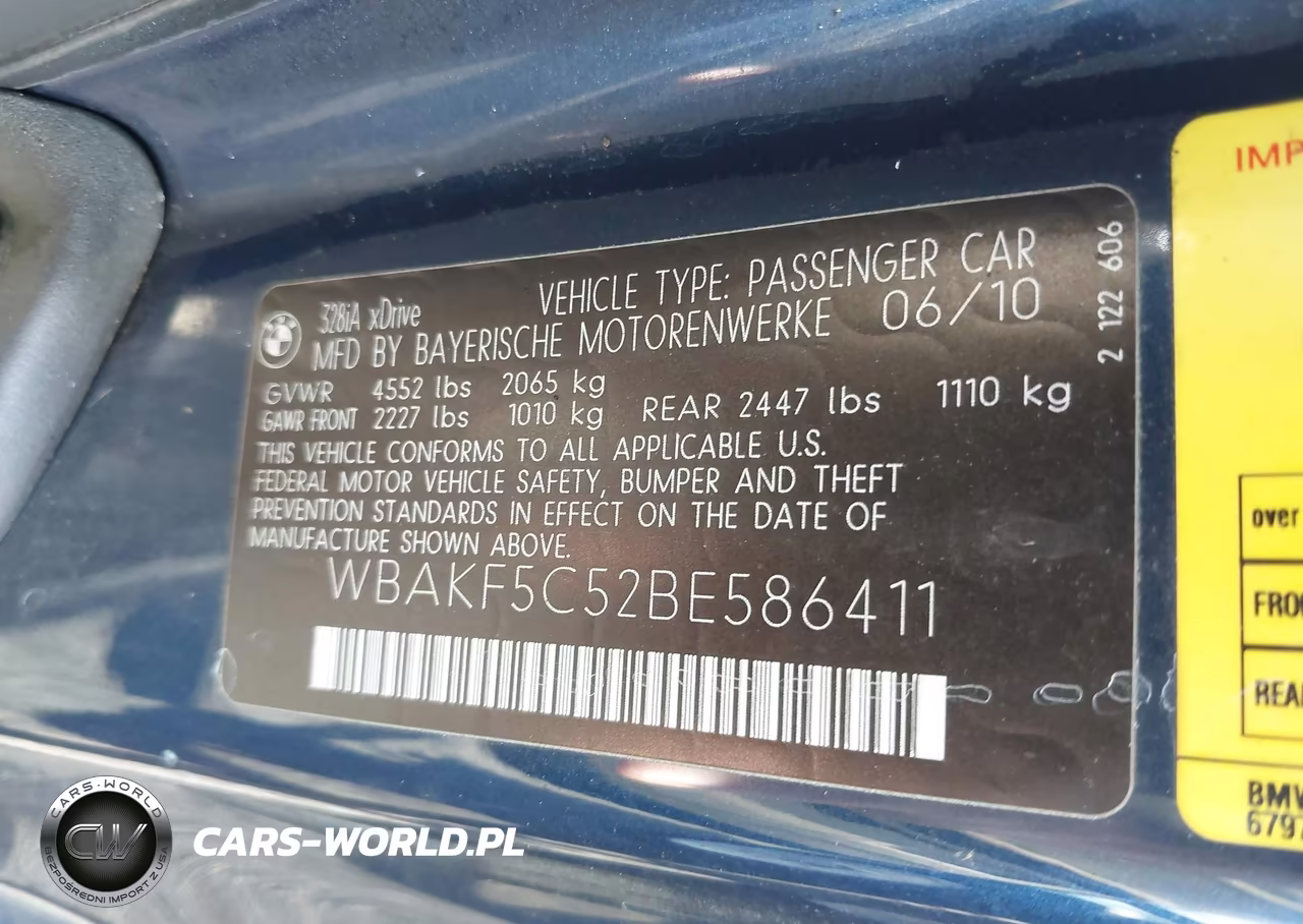 2011 BMW 328I xDrive VIN:WBAKF5C52BE586411 - 9