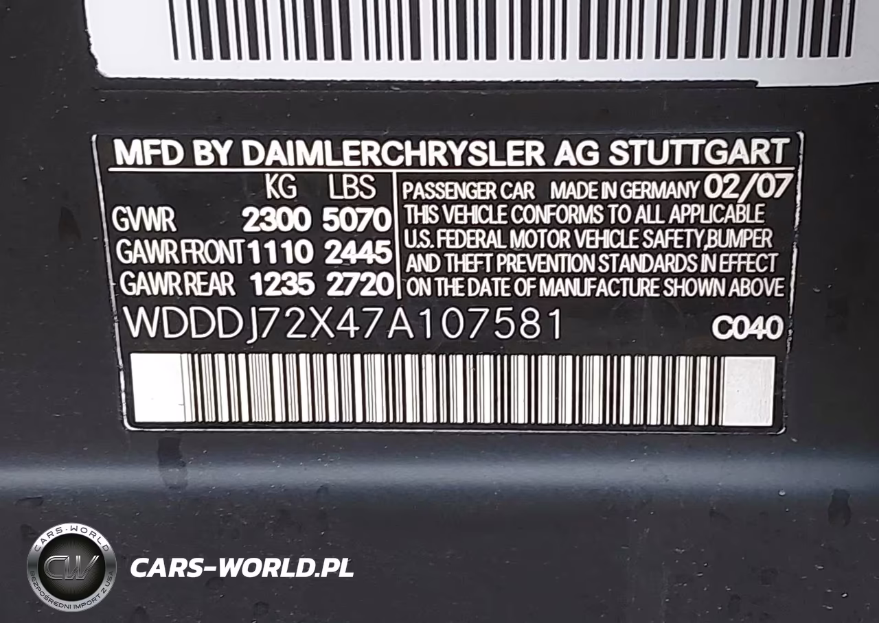 2007 Mercedes-Benz Cls 550 VIN:WDDDJ72X47A107581 - 9