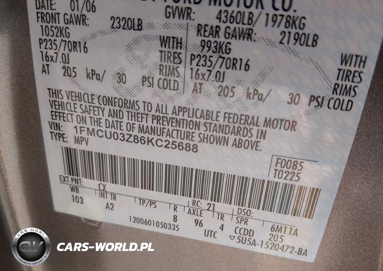 2006 Ford Escape Xlt VIN:1FMCU03Z86KC25688 - 9