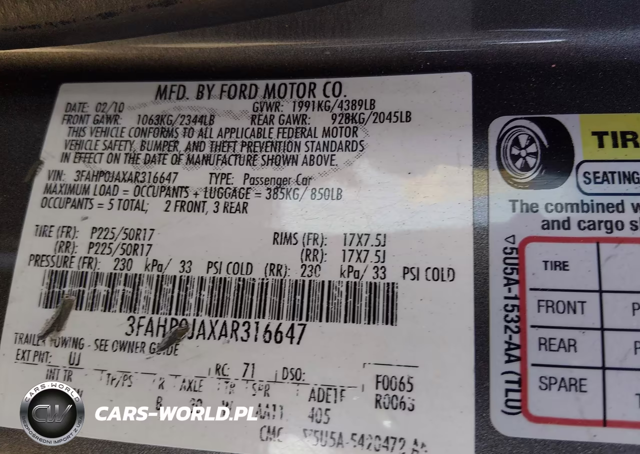 2010 Ford Fusion Sel VIN:3FAHP0JAXAR316647 - 12