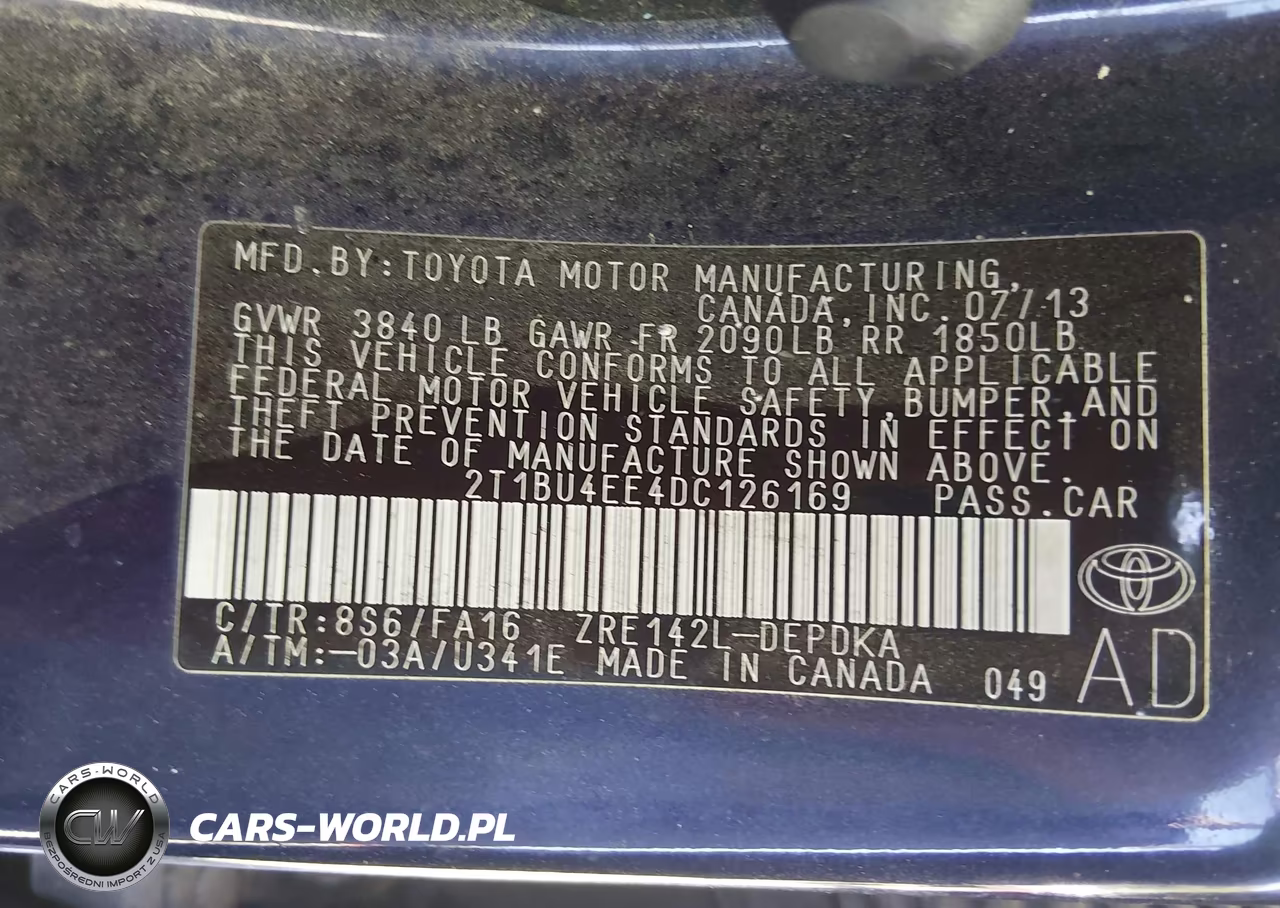 2013 Toyota Corolla L VIN:2T1BU4EE4DC126169 - 9