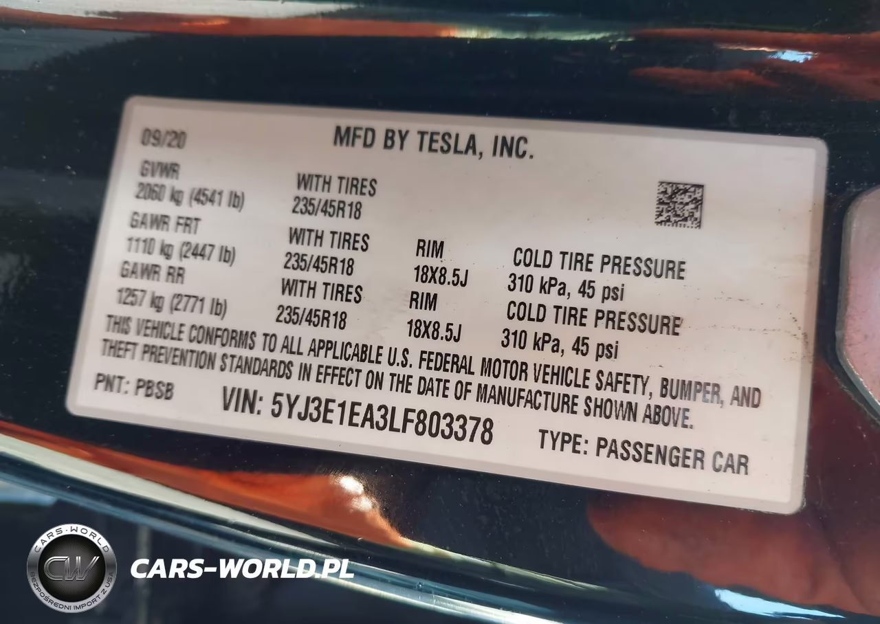 2020 Tesla Model 3 Standard Range Plus Rear-Wheel Drive-Standard Range Rear-Wheel Drive VIN:5YJ3E1EA3LF803378 - 9