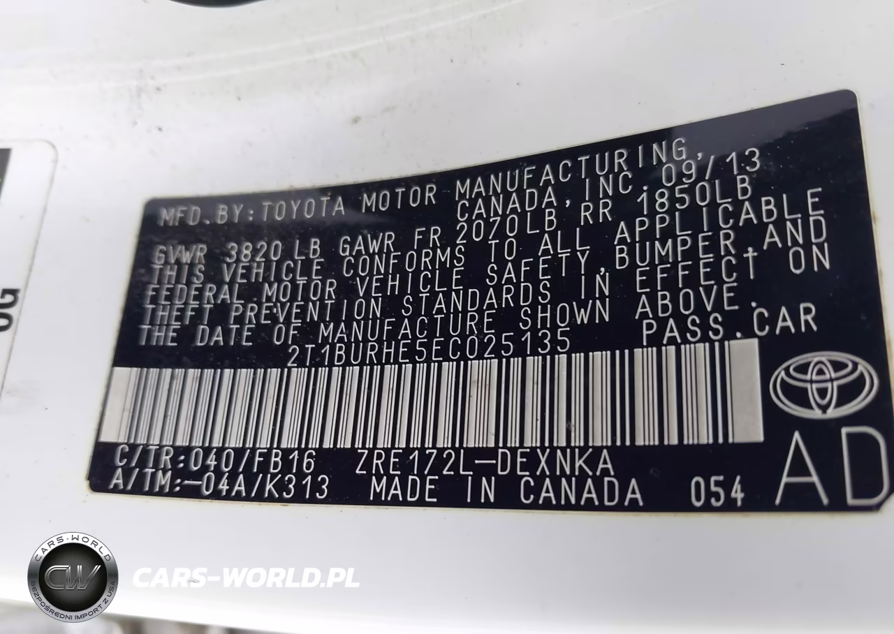 2014 Toyota Corolla Le VIN:2T1BURHE5EC025135 - 9