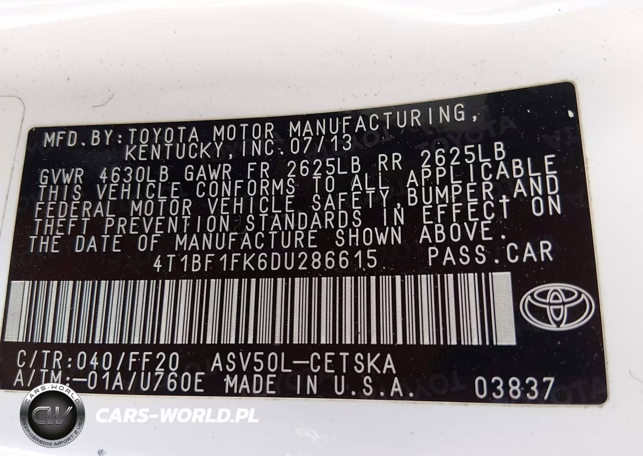 2013 Toyota Camry Se VIN:4T1BF1FK6DU286615 - 9