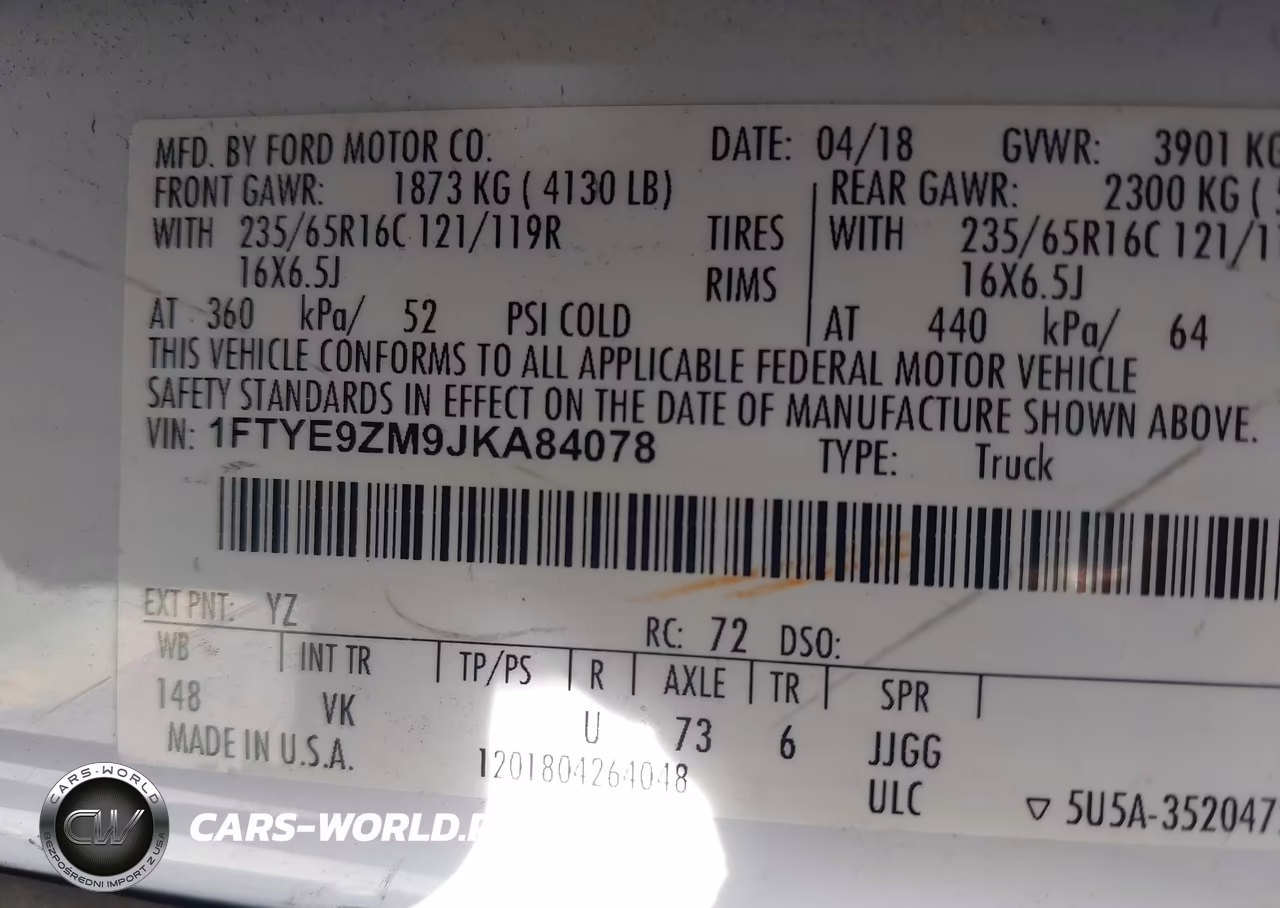 2018 Ford Transit-150 VIN:1FTYE9ZM9JKA84078 - 9