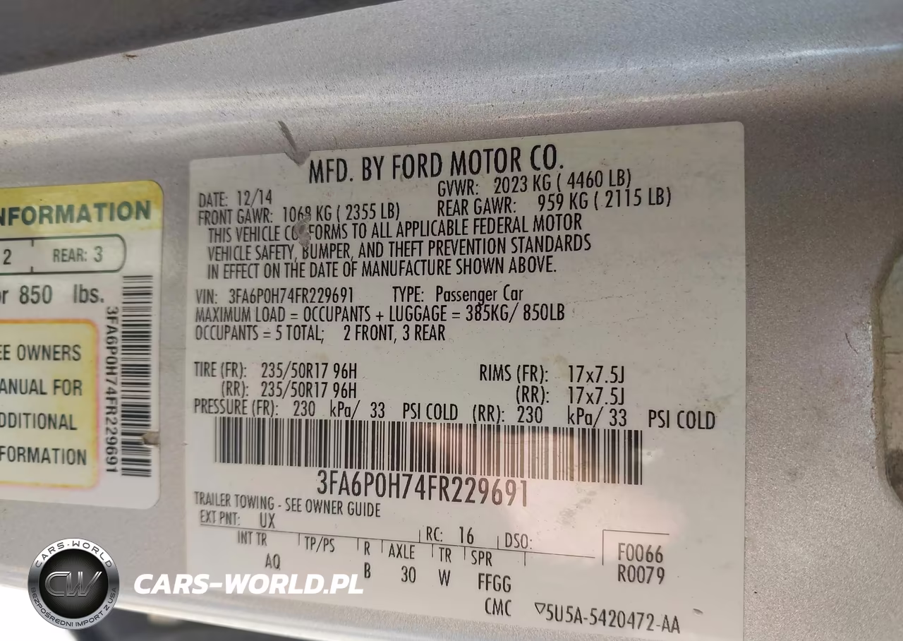 2015 Ford Fusion Se VIN:3FA6P0H74FR229691 - 9