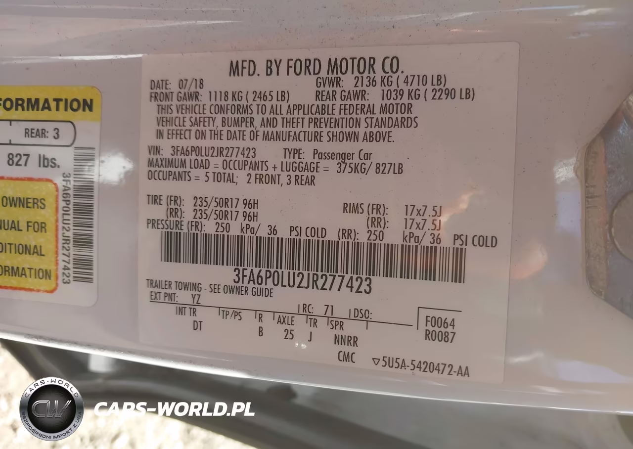 2018 Ford Fusion Hybrid Se VIN:3FA6P0LU2JR277423 - 9