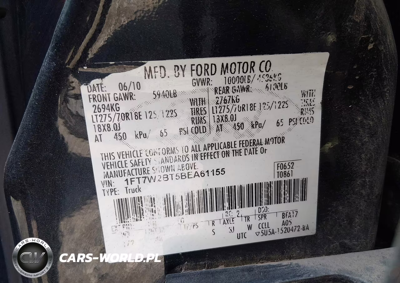 2011 Ford F-250 Lariat VIN:1FT7W2BT5BEA61155 - 9