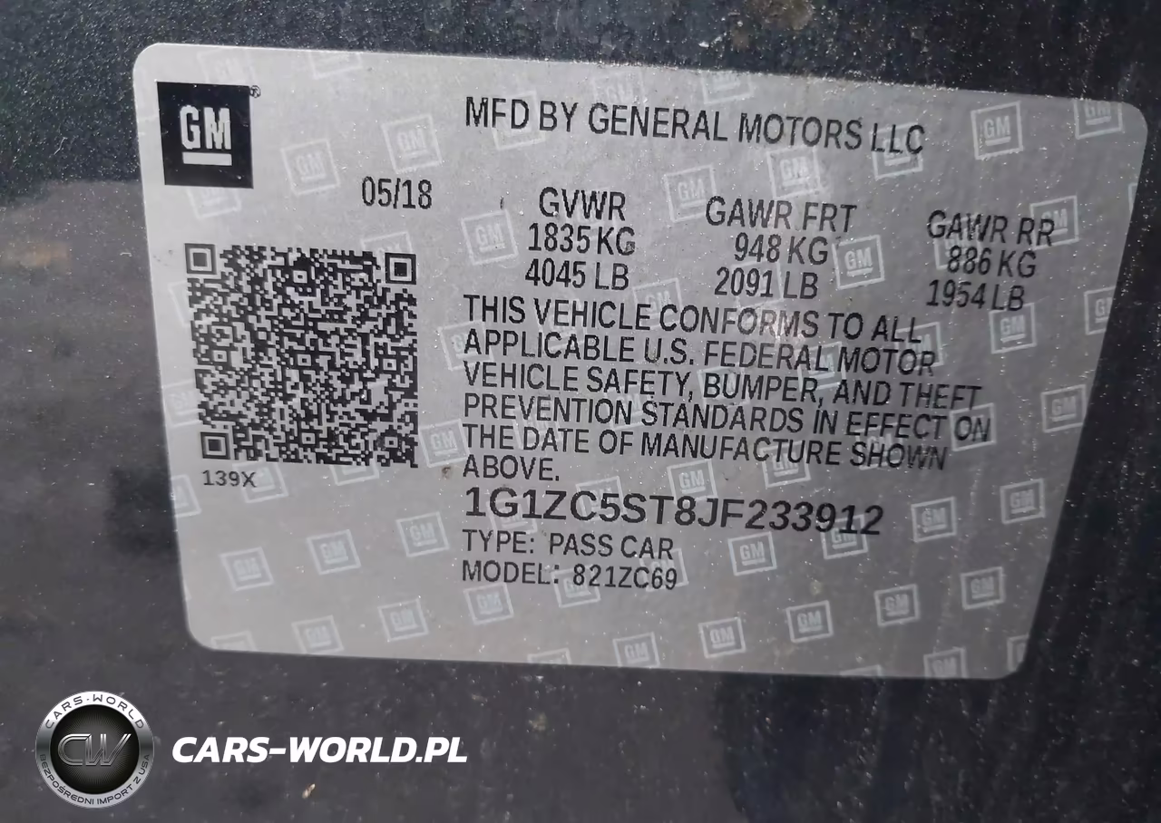 2018 Chevrolet Malibu 1Fl VIN:1G1ZC5ST8JF233912 - 9