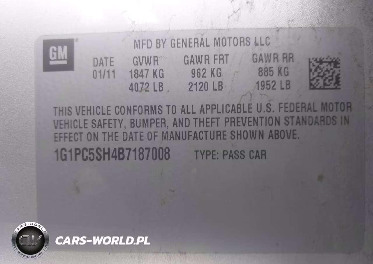 2011 Chevrolet Cruze Ls VIN:1G1PC5SH4B7187008 - 9