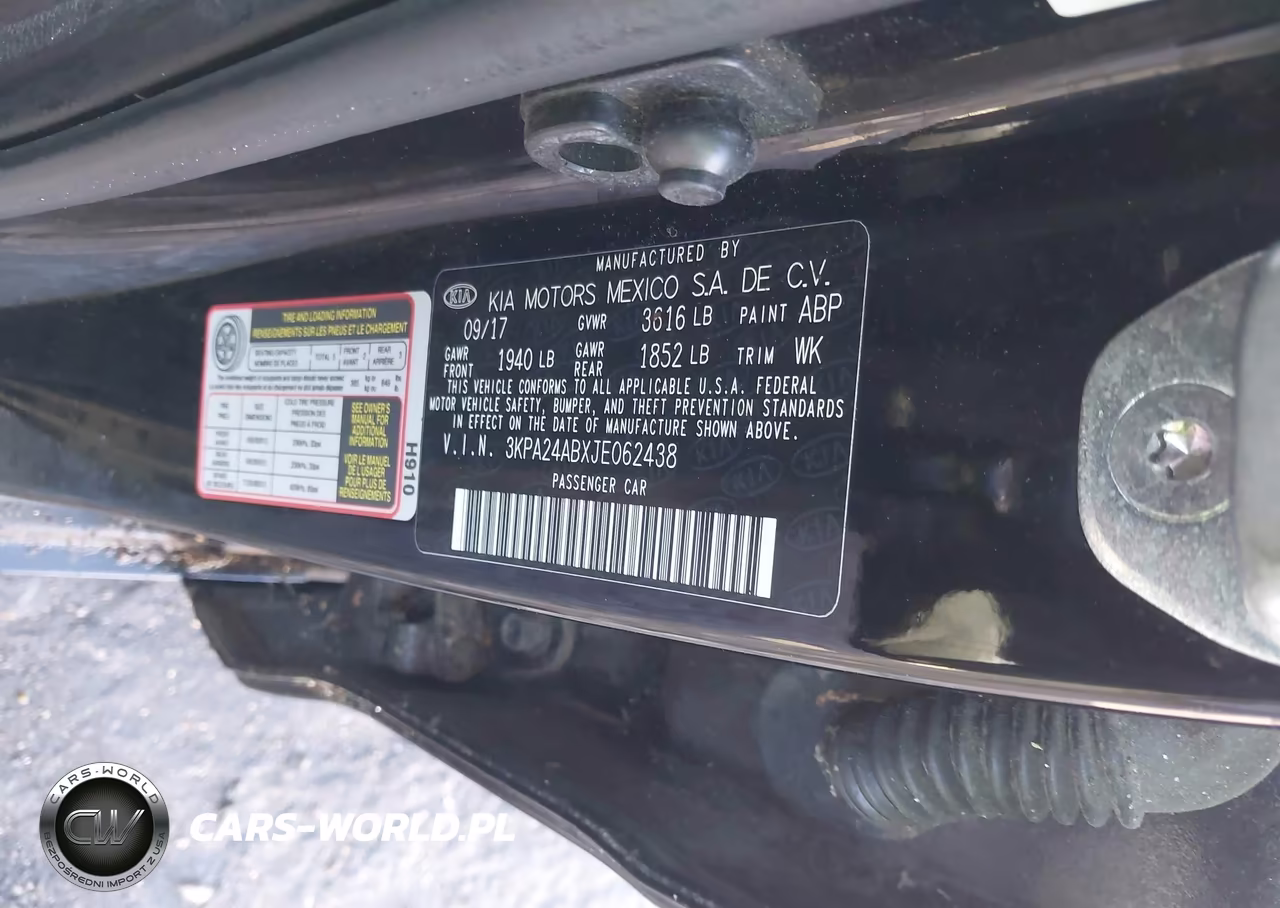 2018 Kia Rio Lx VIN:3KPA24ABXJE062438 - 9