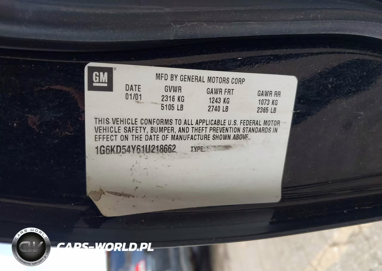 2001 Cadillac Deville Standard W-W20 VIN:1G6KD54Y61U218662 - 9