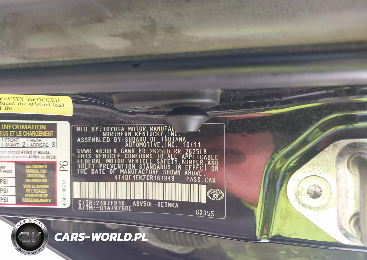 2012 Toyota Camry Le VIN:4T4BF1FK7CR161949 - 9