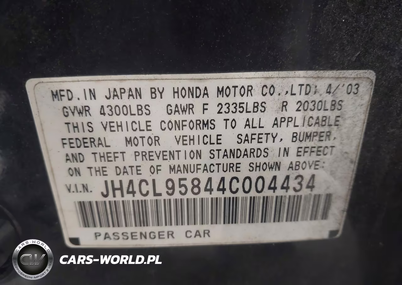 2004 Acura Tsx VIN:JH4CL95844C004434 - 9