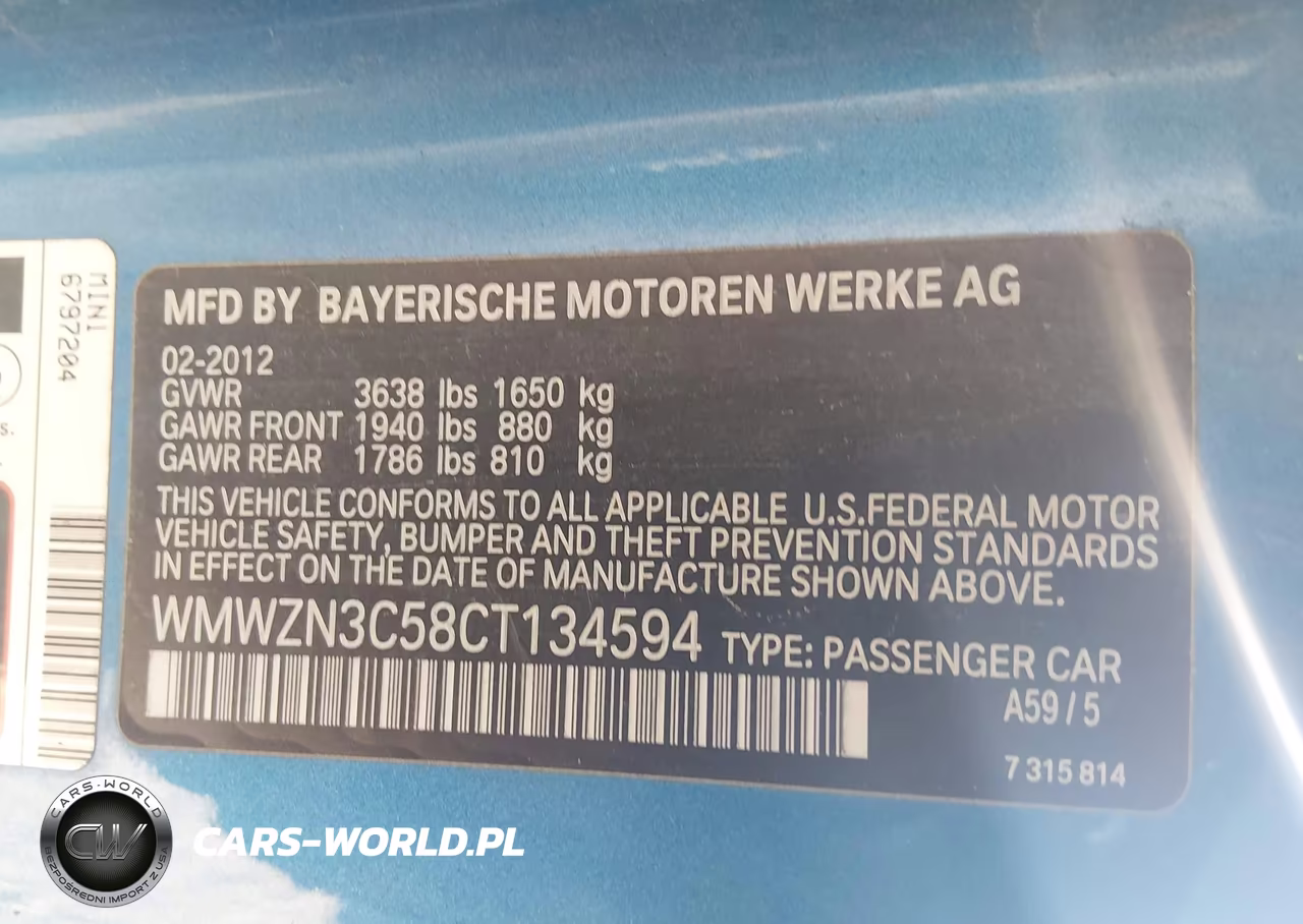 2012 Mini Cooper VIN:WMWZN3C58CT134594 - 9