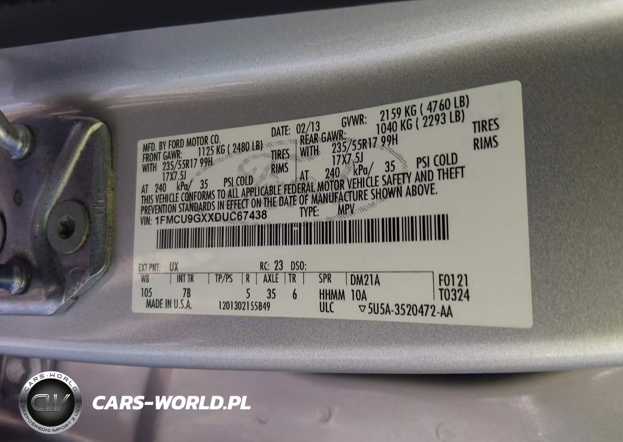 2013 Ford Escape Se VIN:1FMCU9GXXDUC67438 - 9