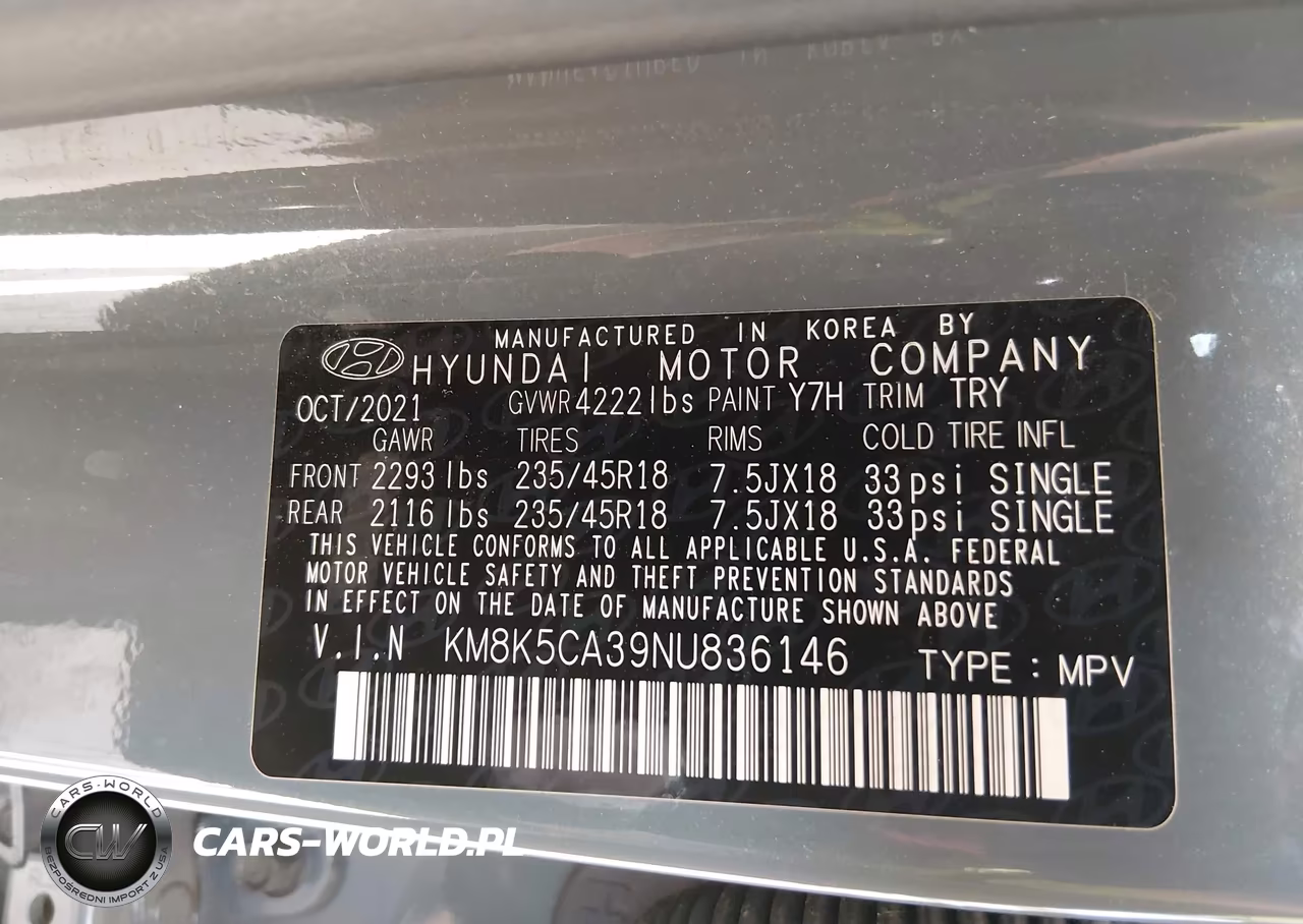 2022 Hyundai Kona Limited VIN:KM8K5CA39NU836146 - 9