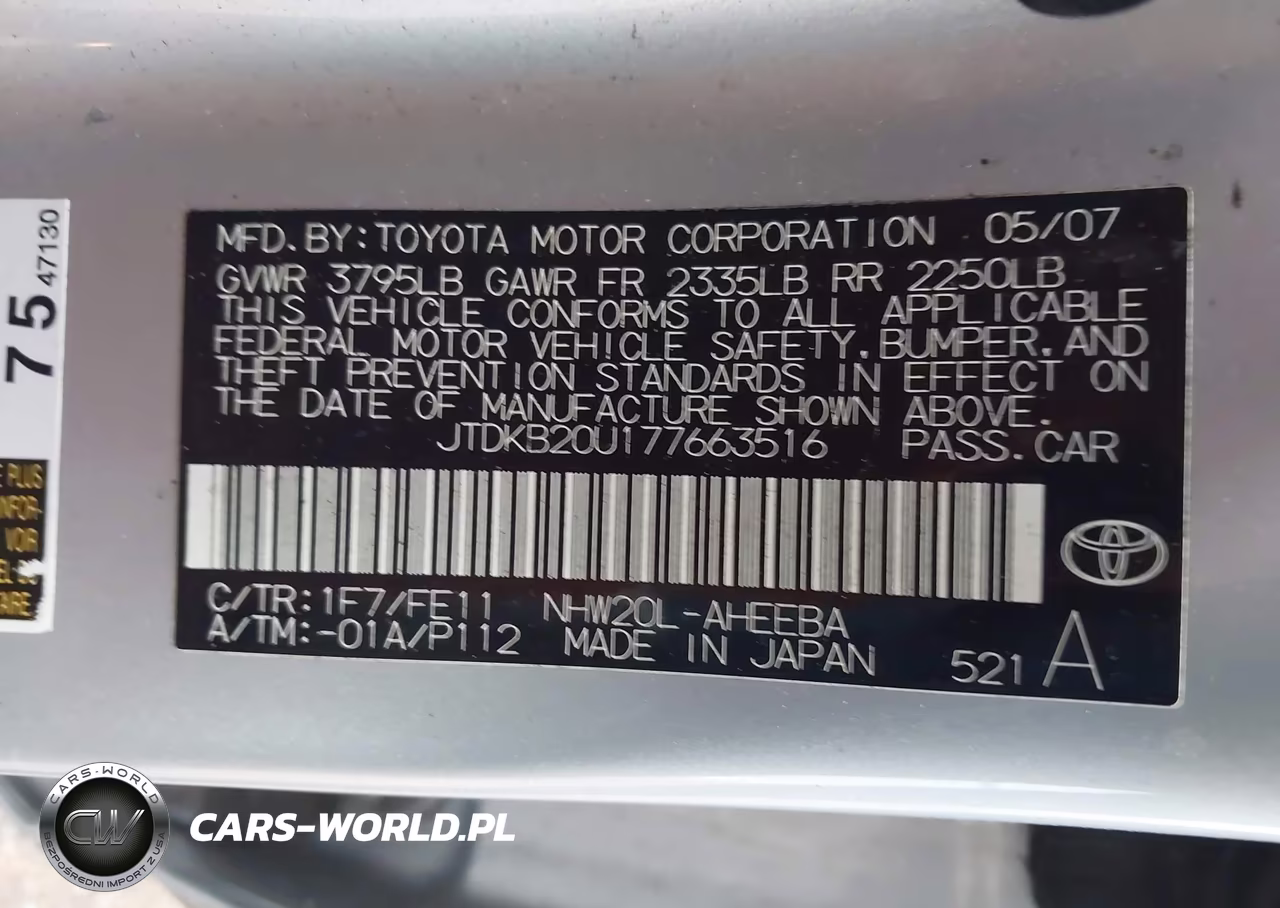 2007 Toyota Prius Touring VIN:JTDKB20U177663516 - 9