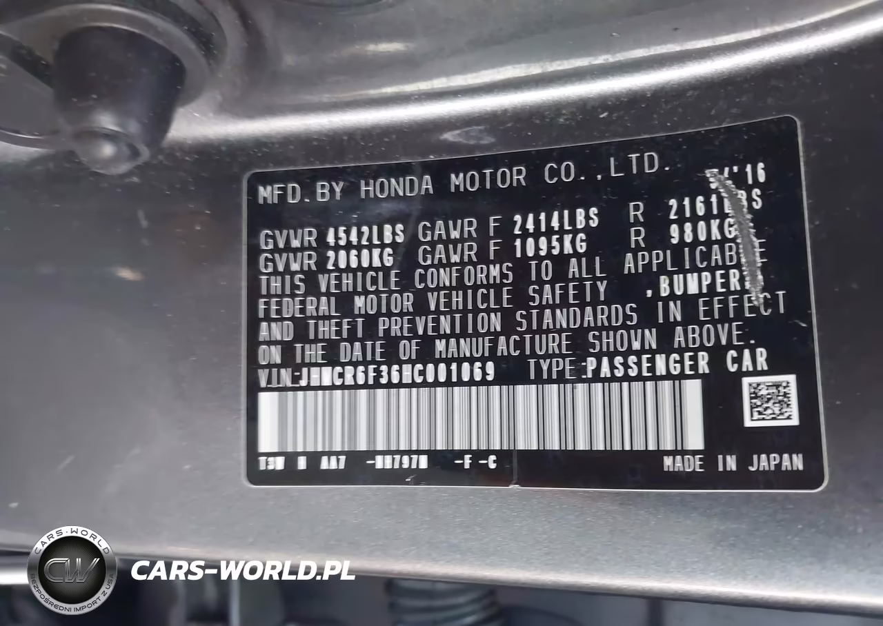 2017 Honda Accord Hybrid VIN:JHMCR6F36HC001069 - 9