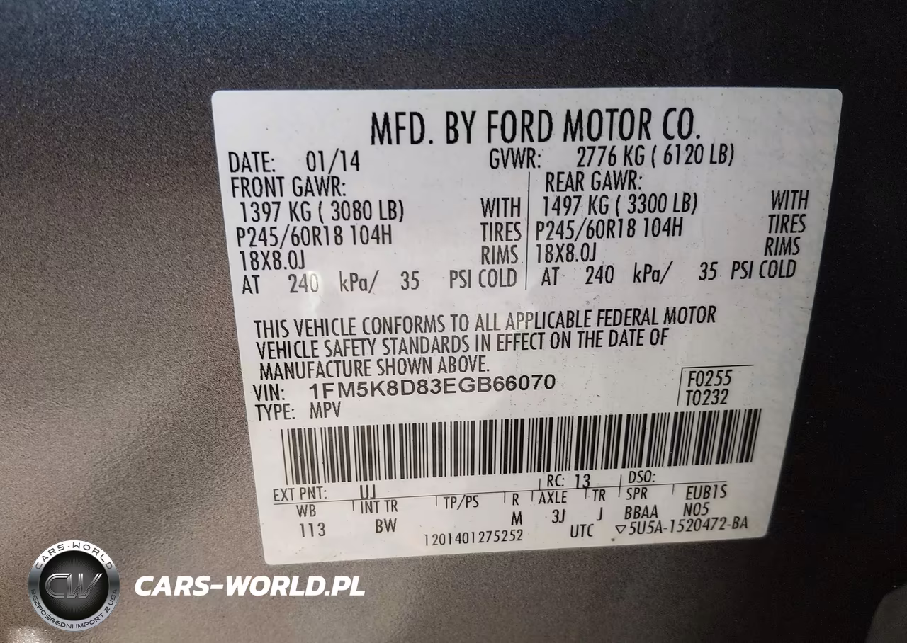 2014 Ford Explorer Xlt VIN:1FM5K8D83EGB66070 - 9