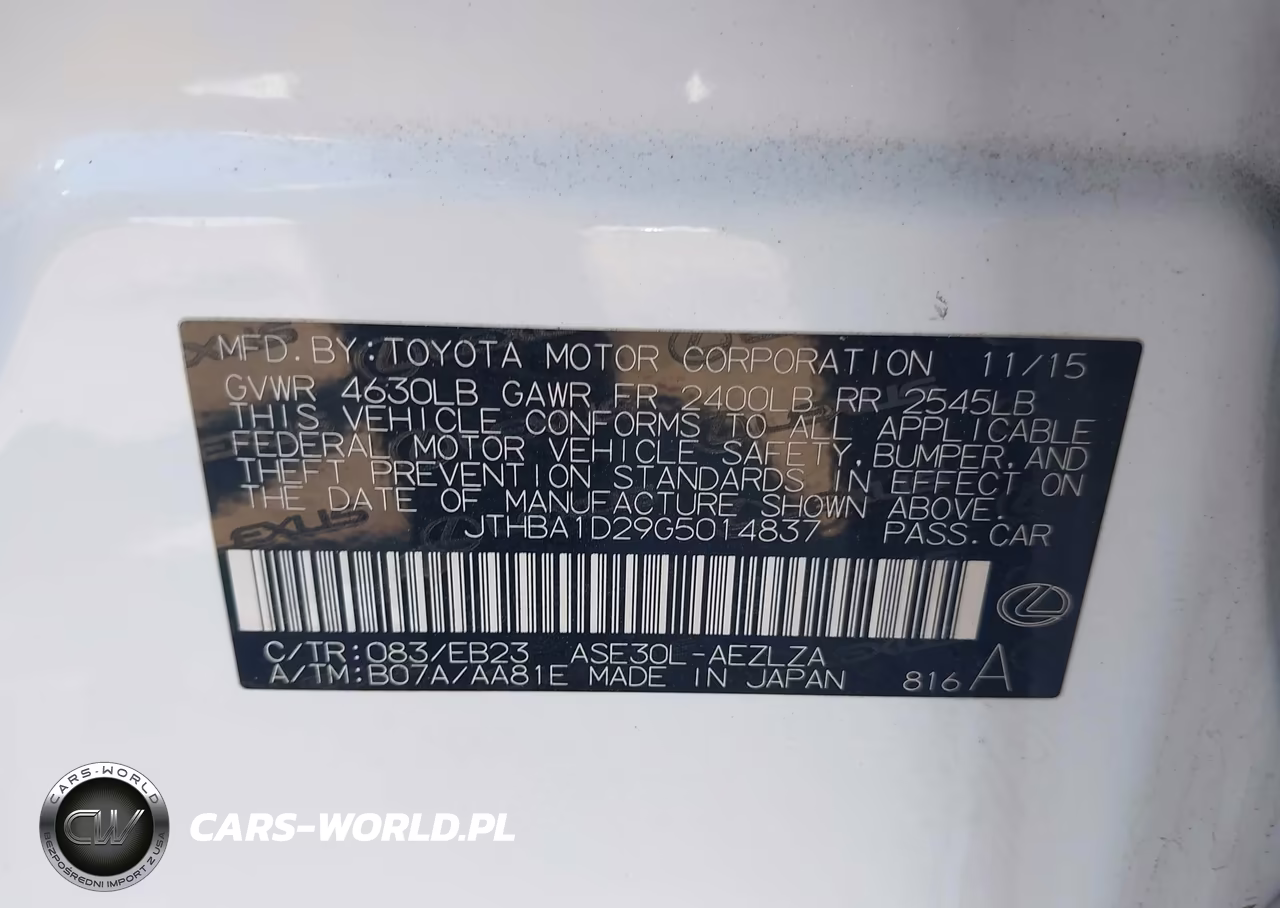 2016 Lexus Is 200T VIN:JTHBA1D29G5014837 - 9