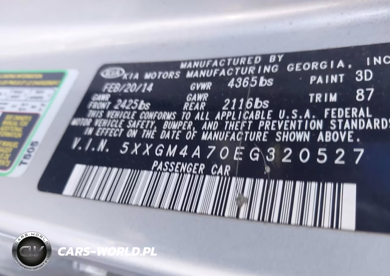 2014 Kia Optima Lx VIN:5XXGM4A70EG320527 - 9