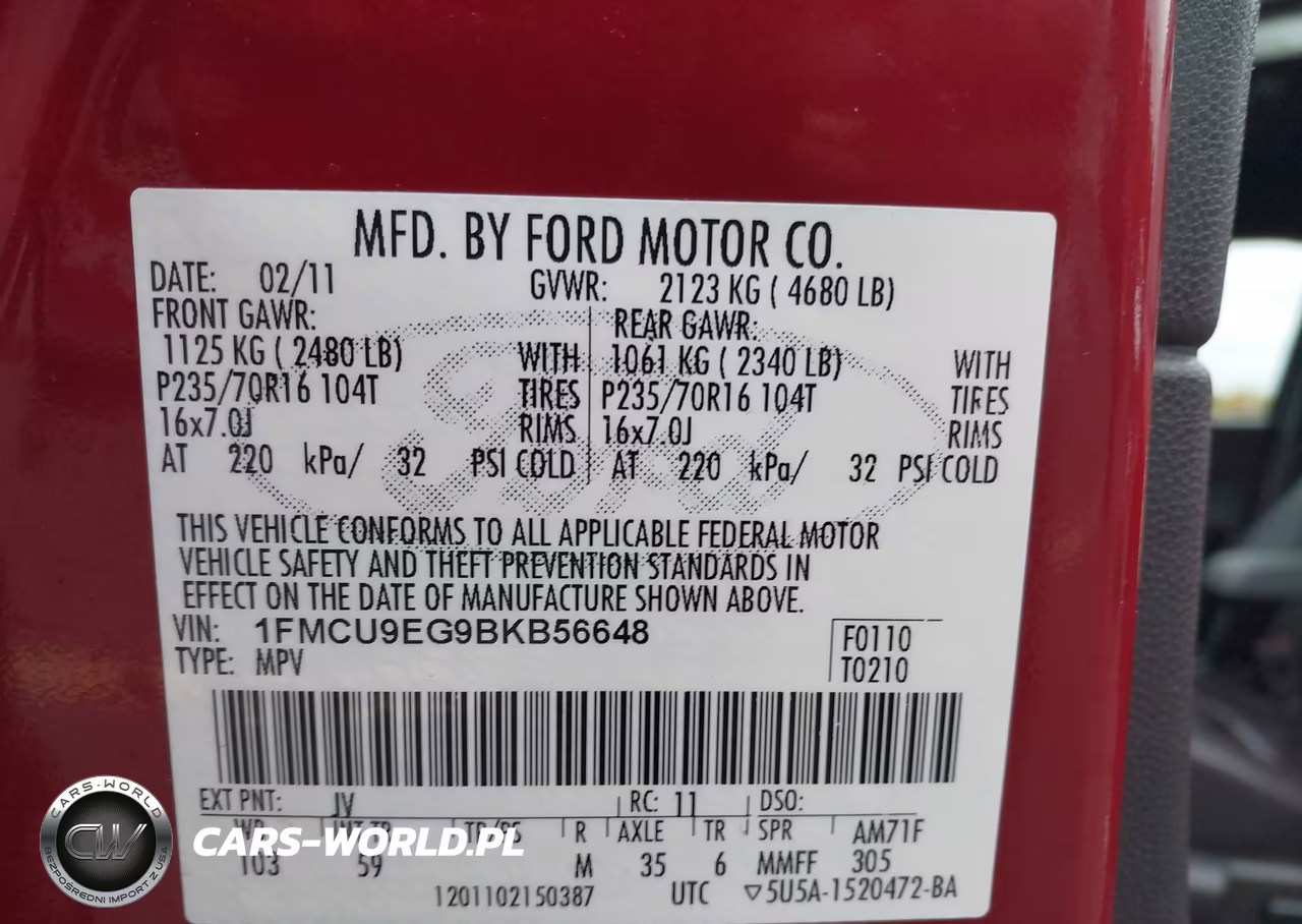 2011 Ford Escape Limited VIN:1FMCU9EG9BKB56648 - 9