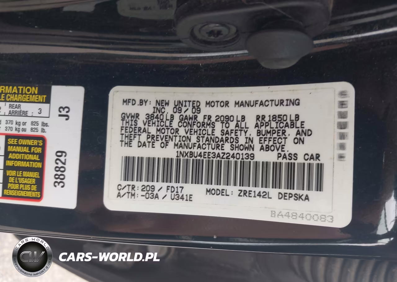 2010 Toyota Corolla S VIN:1NXBU4EE3AZ240139 - 9
