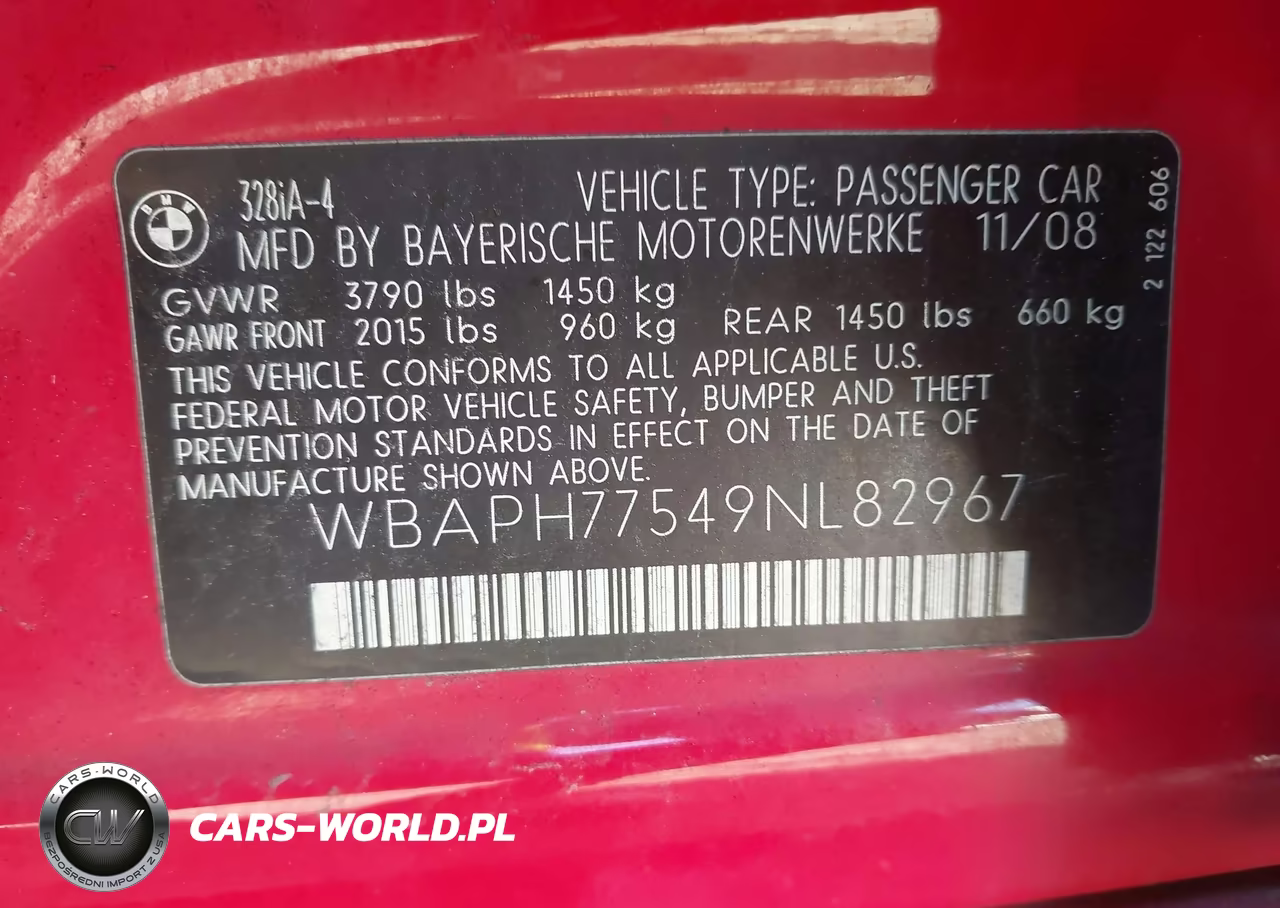 2009 BMW 328I VIN:WBAPH77549NL82967 - 9