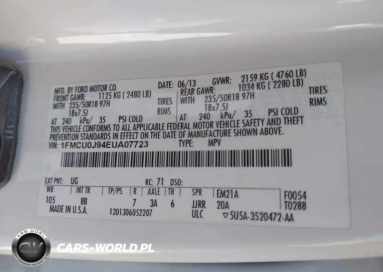 2014 Ford Escape Titanium VIN:1FMCU0J94EUA07723 - 9