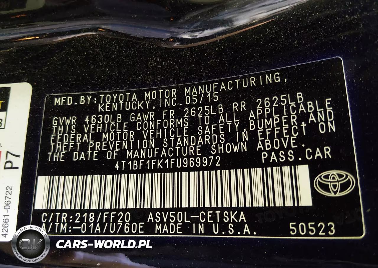 2015 Toyota Camry Se VIN:4T1BF1FK1FU969972 - 9