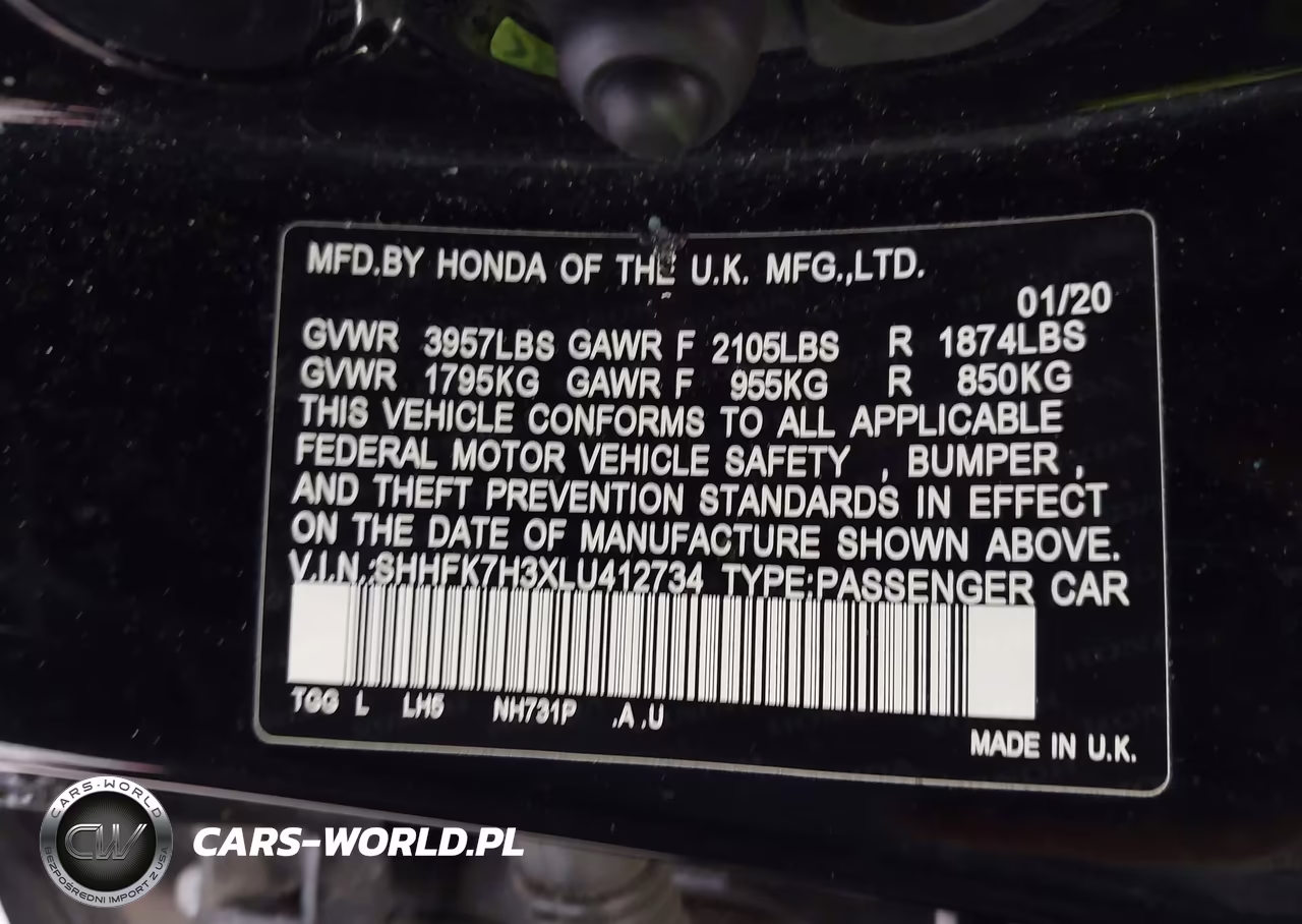2020 Honda Civic Lx VIN:SHHFK7H3XLU412734 - 9