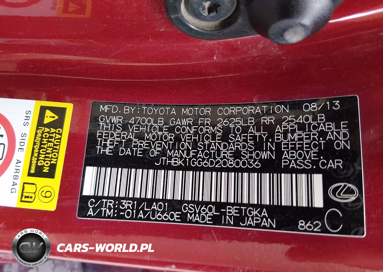 2013 Lexus Es 350 VIN:JTHBK1GG6D2080036 - 9