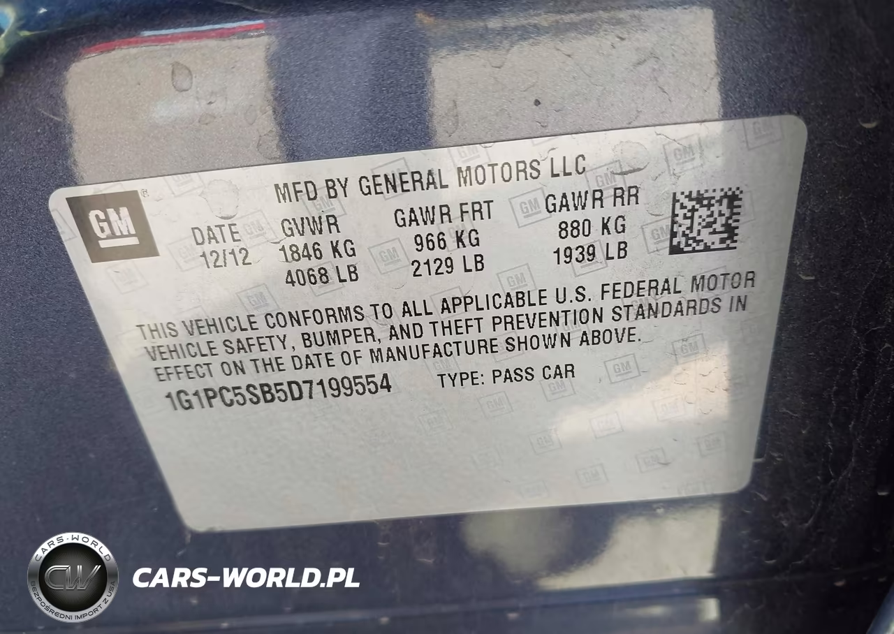 2013 Chevrolet Cruze 1Lt Auto VIN:1G1PC5SB5D7199554 - 9