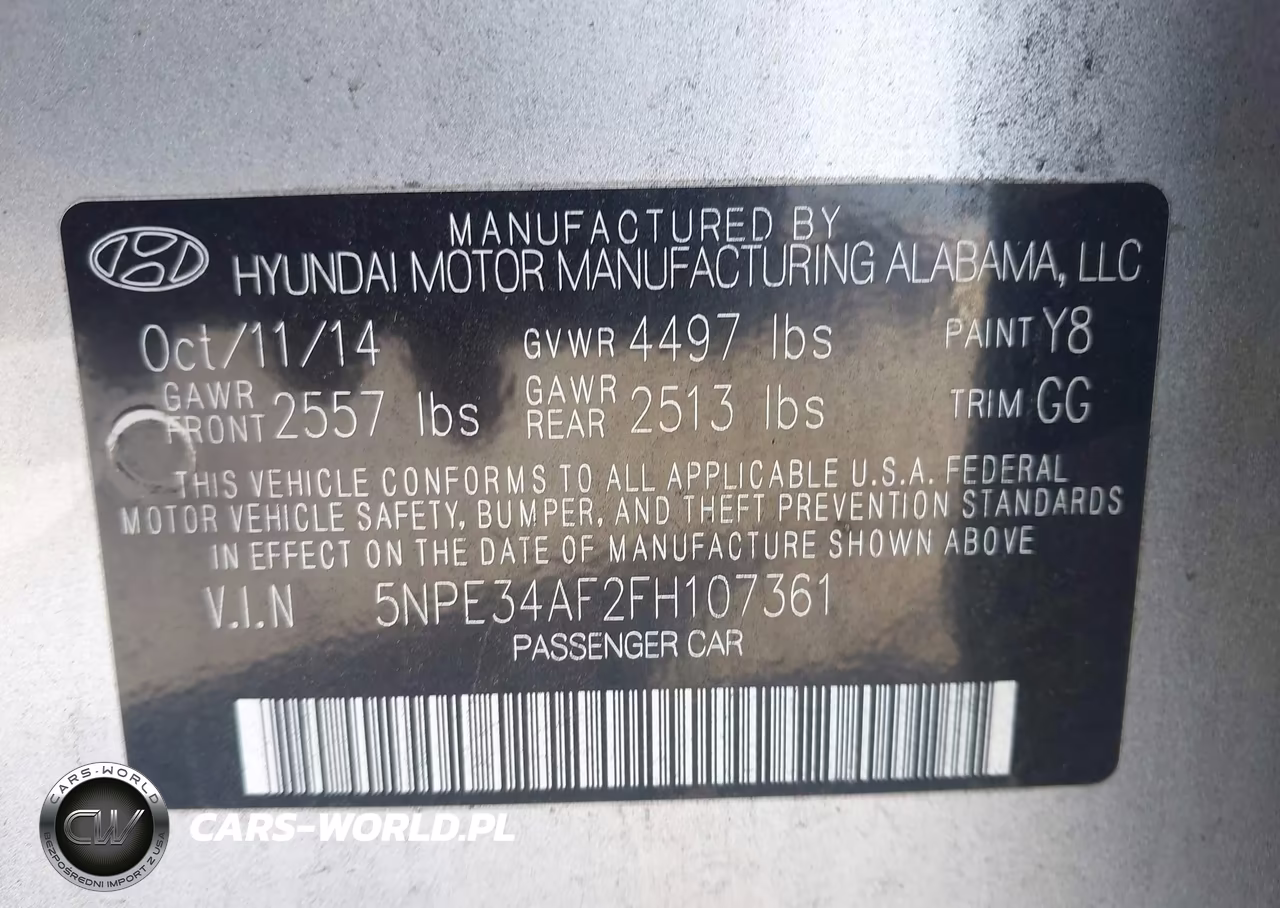2015 Hyundai Sonata Sport VIN:5NPE34AF2FH107361 - 9