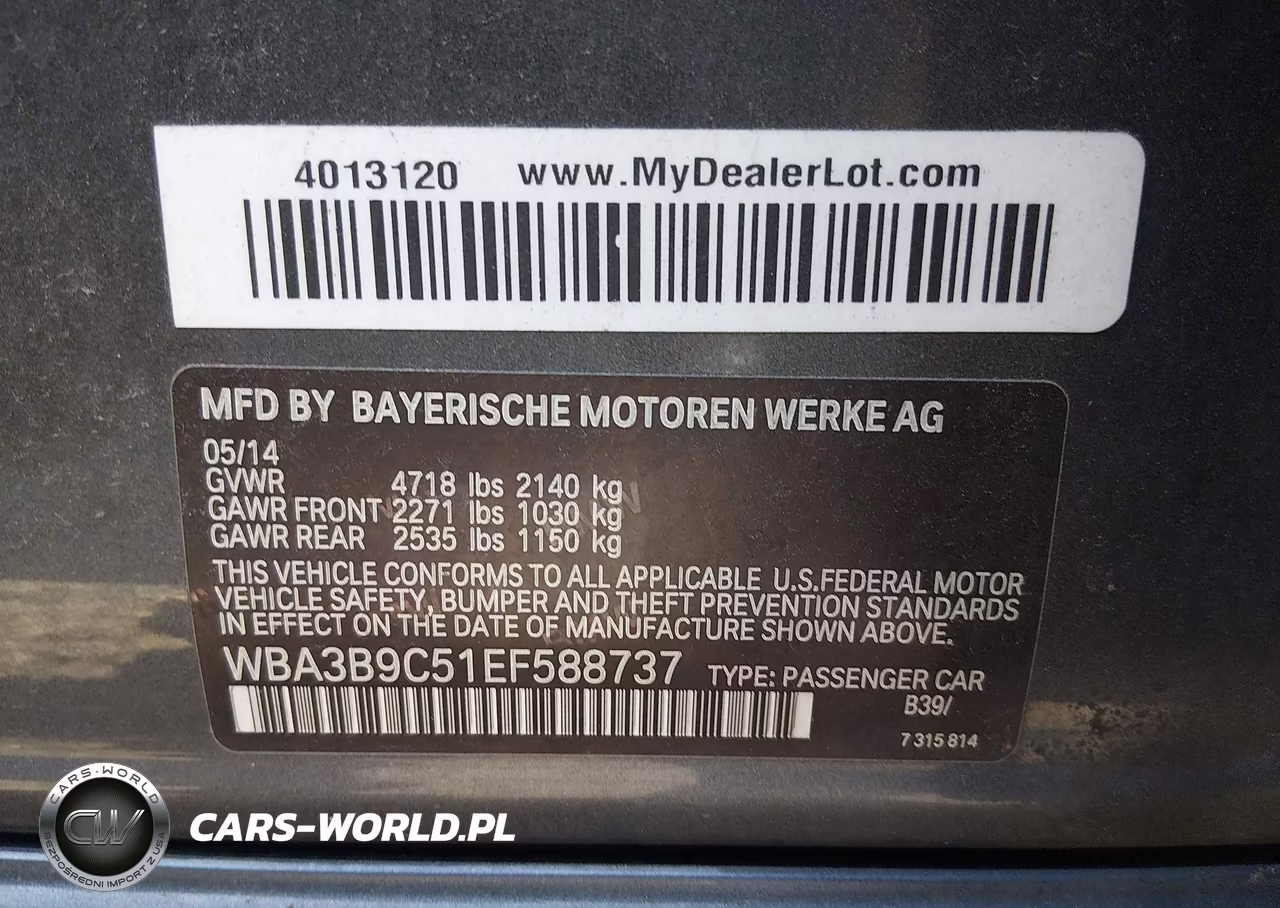 2014 BMW 335I xDrive VIN:WBA3B9C51EF588737 - 9