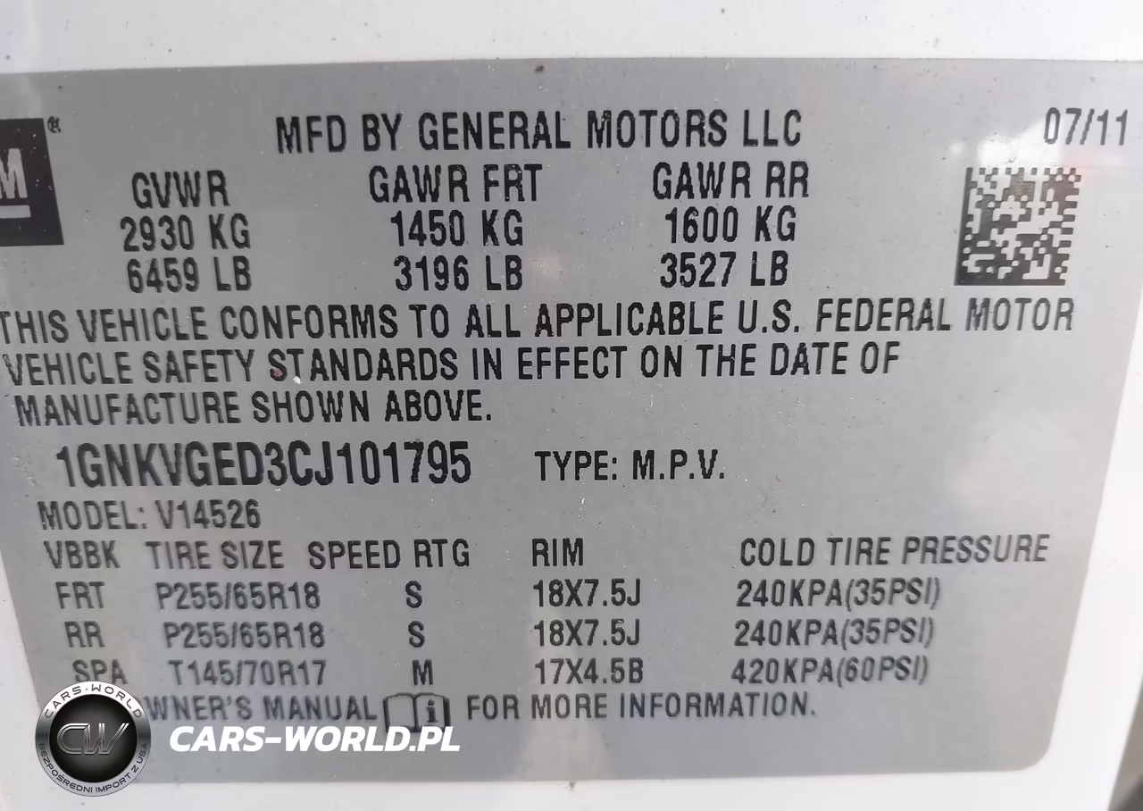 2012 Chevrolet Traverse 1Lt VIN:1GNKVGED3CJ101795 - 9